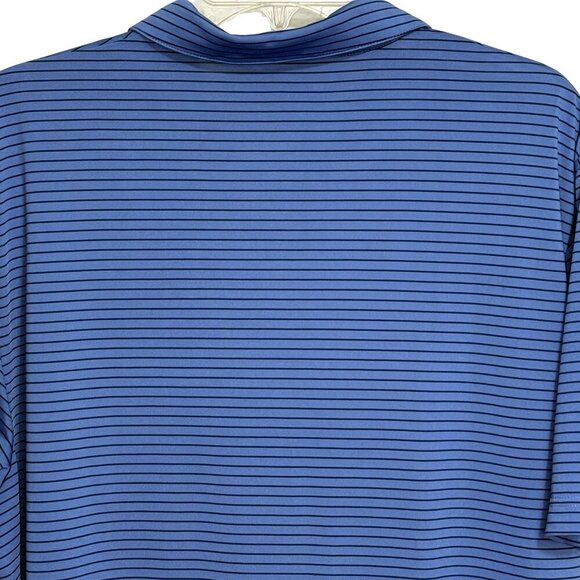 PGA Tour Mens Stretch Short Sleeve Royal Blue Striped Golf Polo - Size Large - Picture 5 of 6